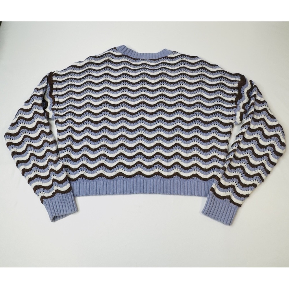 Hollister Crochet Knit Sweater Wave Pattern Women's Pullover Size Medium - Picture 4 of 13
